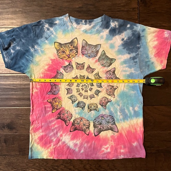 Psychedelic Tie Dye Cat Tee Tshirt Vintage VNT - Picture 2 of 4